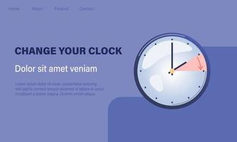concepto de horario de verano. pasando al horario de invierno o de verano vector