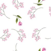 conjunto de flores de acuarela vectoriales, ilustración botánica en color magenta. ideal para tarjetas de boda, estampados, patrones, diseño de empaques. vector