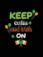 keep calm and irish on art vector