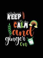 keep calm and ginger on art vector