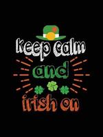 keep calm and irish on design vector