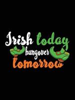 calle. tipografía del día de patrick colorida cita irlandesa diseño de camiseta con letras vectoriales vector