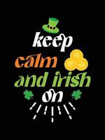 keep calm and irish on art vector