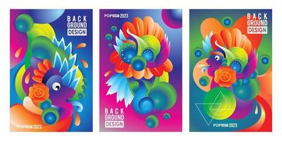 Poster design with pop art color for media promotion and element graphic design vector