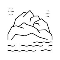 ilustración de vector de icono de línea de paisaje de montaña