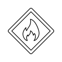 danger fire line icon vector illustration