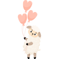 Cute sheep with balloons png