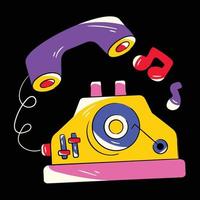 Trendy Old Telephone vector