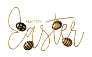 easter lettering gold png