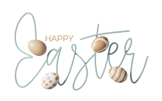 easter lettering 3d png