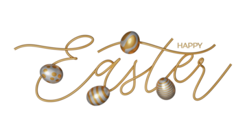 letras de pascua doradas png