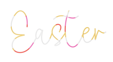 easter lettering 3d png