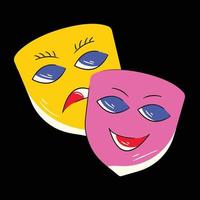 Trendy Theater Masks vector