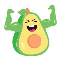 Trendy Happy Avocado vector