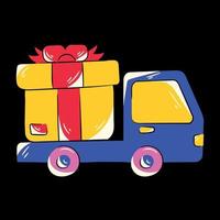 Trendy Gift Delivery vector