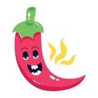 Trendy Red Pepper vector