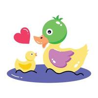 Trendy Mother Duck vector