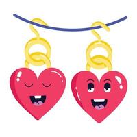 Trendy Heart Earrings vector