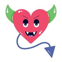 corazón de diablo de moda vector