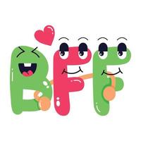 Trendy BFF Concepts vector