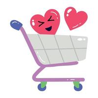 Trendy Shopping Trolley vector