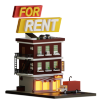 3d apartamento y tienda en alquiler icono png