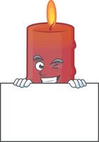 Red candle cartoon vector