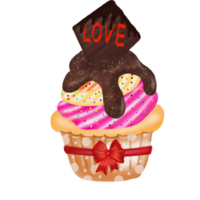 Cupcake with strawberry cream. png