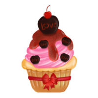 Cupcake with strawberry cream. png