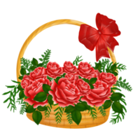 Watercolor Flower Basket png