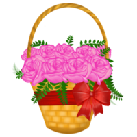 Watercolor Flower Basket png