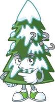 Christmas tree snow cartoon vector