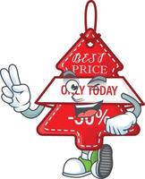 Christmas best price tag cartoon vector