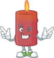 Red candle cartoon vector