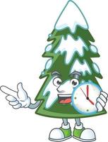 Christmas tree snow cartoon vector