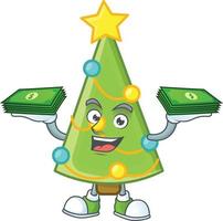 Christmas tree decoration cartoon vector