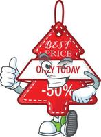 Christmas best price tag cartoon vector