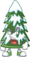 Christmas tree snow cartoon vector