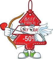 Christmas best price tag cartoon vector