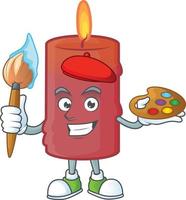 Red candle cartoon vector