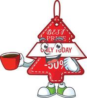 Christmas best price tag cartoon vector