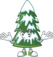 Christmas tree snow cartoon vector