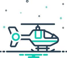 icono de mezcla para helicóptero vector