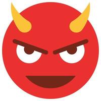 Flat color icon for emoji face. vector