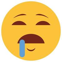 Flat color icon for emoji face. vector