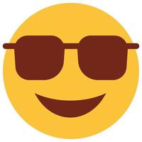 Flat color icon for emoji face. vector