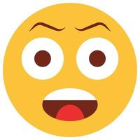 Flat color icon for emoji face. vector