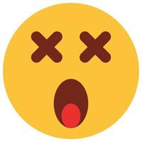 Flat color icon for emoji face. vector