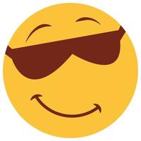 Flat color icon for emoji face. vector
