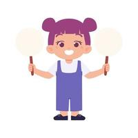 Happy little Kid Holding empty banner vector